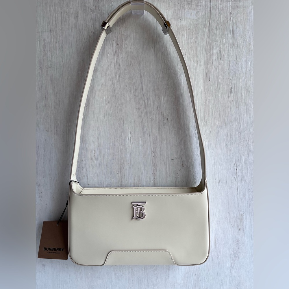 🔴SOLD🔴 BURBERRY Medium TB Monogram Leather Shoulder Bag- Warm Vanilla - Picture 7 of 15